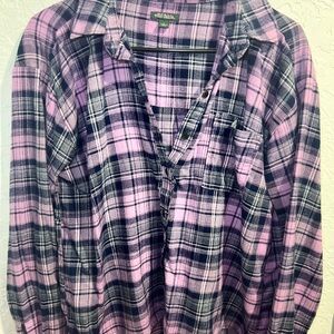 Wild Fable Purple and Black Plaid Shirt
